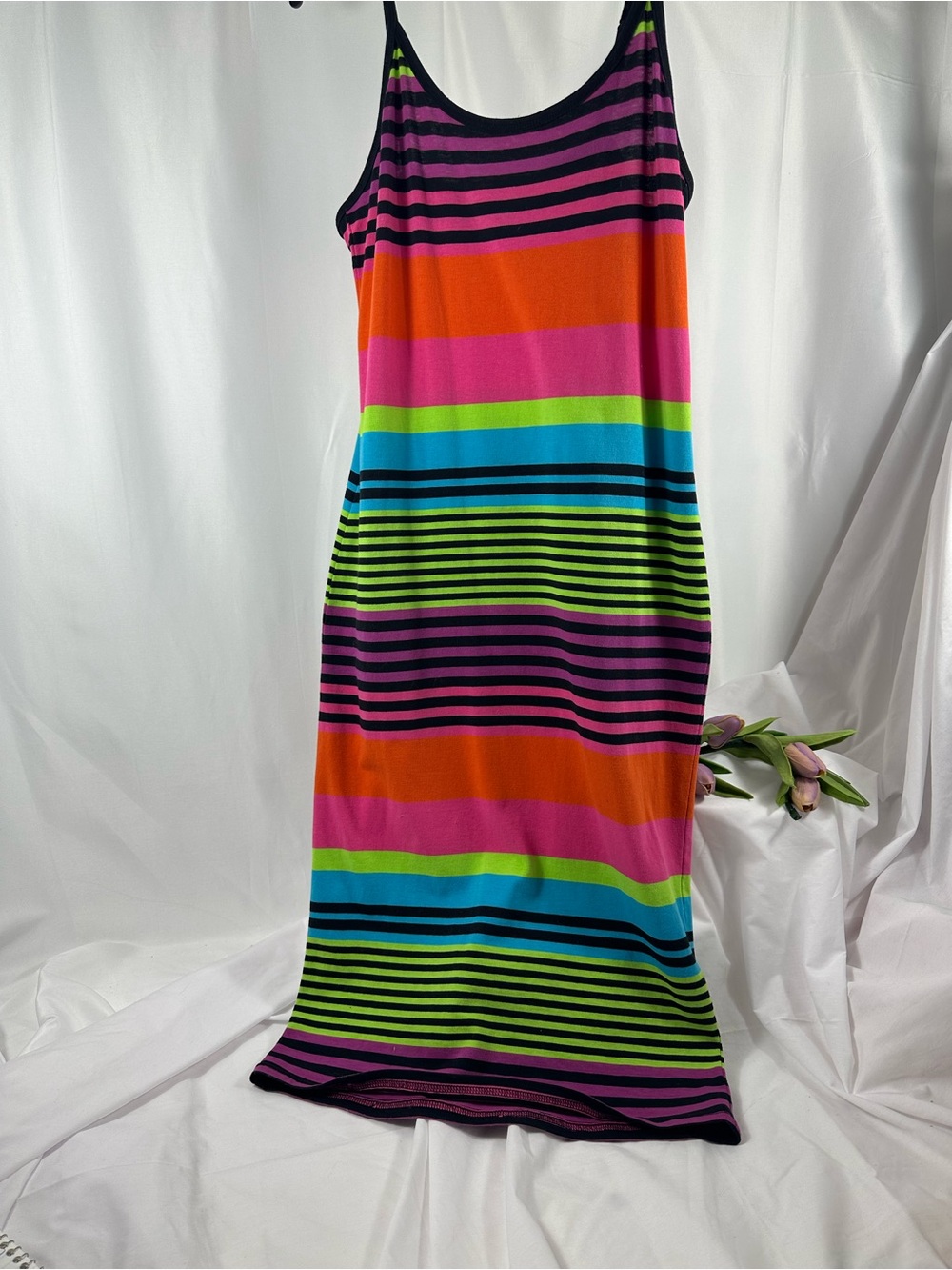 Maxi dress multicolored stripes from Derek size large new w/out a tag never worn